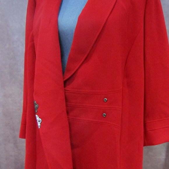 Tahari Red Coat Dress Gorgeous! Size 14W - Picture 2 of 4